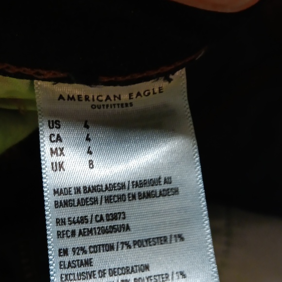 A7-American Eagle Super Stretch “Shortie” Dark Wash Shorts size 4 - Picture 5 of 5